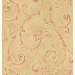 Brewster Blush Scrolls Wallpaper (BlushDimensions 20.5 inches wide x 33 feet longBoy/Girl/Neutral NeutralTheme TraditionalMaterials Solid Sheet VinylCare Instructions ScrubbableHanging Instructions PrepastedRepeat 20.5 inchesMatch Drop )