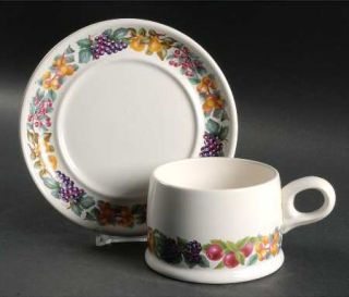 Wedgwood Hereford (Oven To Table) Flat Cup & Saucer Set, Fine China Dinnerware  