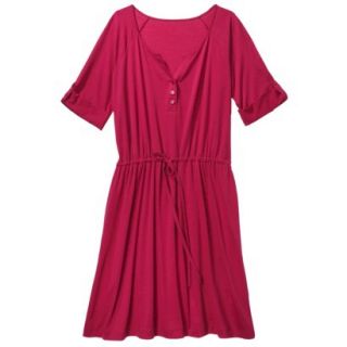 Merona Womens Plus Size 3/4 Sleeve Tie Waist Dress   Red 2