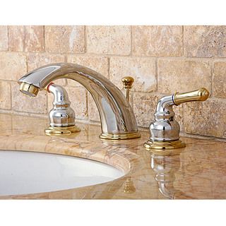 Chrome/ Polished Brass Widespread Bathroom Faucet (Bra)