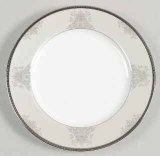 Mikasa Floral Elegance Platinum Salad Plate, Fine China Dinnerware   Taupe Flora