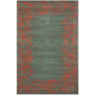 Handmade Bella Blue Wool And Viscose Rug (6 X 9)