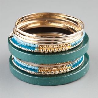 13 Piece Seeded Bracelets Turquoise One Size For Women 234446241