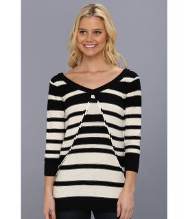 UNIONBAY Whidbey Striped Sweater Womens Sweater (Black)