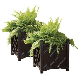 Solid Wood Chippendale Planter Box   Set of 2   DMC024
