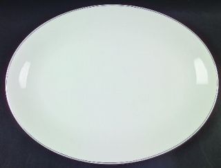 Wedgwood Doric (Platinum Trim) 15 Oval Serving Platter, Fine China Dinnerware  