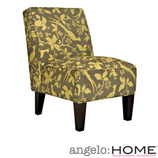 Angelohome Dover Modern Bird Branch Bamboo Green Armless Chair