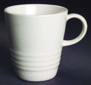 Gibson Designs Eclipse Mug, Fine China Dinnerware   Embossed Rings On Off White