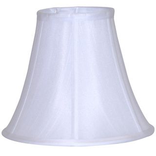 Pongee Silk Bell Lamp Shade (WhiteMaterials Silk, brassQuantity One (1) lamp shadeSetting IndoorDimensions 8.5 inches high x 10 inch diameter on bottom x 5 inch diameter on top )