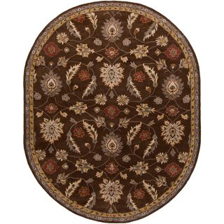 Hand tufted Calisto Traditional Floral Wool Rug (8 X 10 Oval)