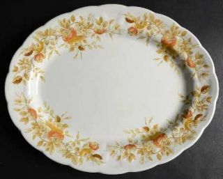 Ridgway (Ridgways) Antique Rose Brown 13 Oval Serving Platter, Fine China Dinne