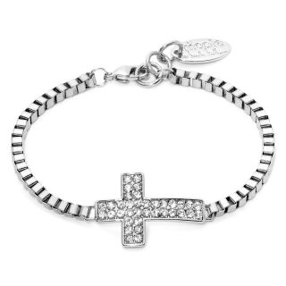 Cross Chain Bracelet, Gray