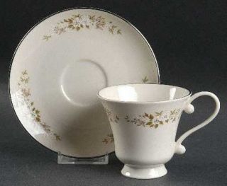 Edgerton Spring Rhapsody Footed Cup & Saucer Set, Fine China Dinnerware   Floral