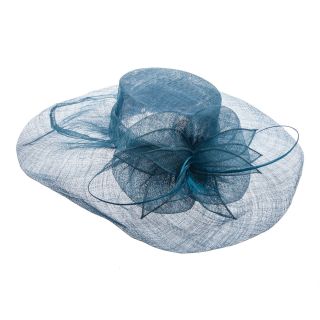 Scala Sinamay Hat, Blue, Womens