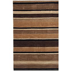 Dynasty Hand tufted Black/brown Geometric Rug (5 X 79) (Polyacrylic Pile height 1.5 inchesStyle TraditionalPrimary color BlackSecondary color Brown, tanPattern Geometric Tip We recommend the use of a non skid pad to keep the rug in place on smooth s