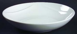 Dansk Arena Soup/Cereal Bowl, Fine China Dinnerware   All White,Embossed Inner S