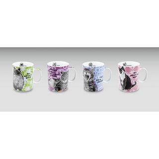 Konitz Assorted Cat Porcelain Mugs (set Of 4)