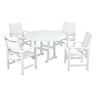 POLYWOOD Coastal White Sling Dining Set   Seats 4 Black   PWS155 1 BL901