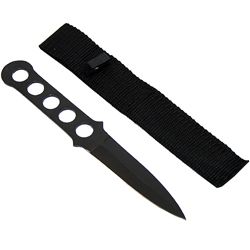 Defender Nine inch Black finished Steel Throwing Knife With Sheath