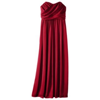 TEVOLIO Womens Satin Strapless Maxi Dress   Stoplight Red   12