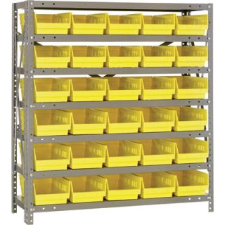 Quantum Storage Steel Shelving System with 30 Bins   36in.W x 12in.D x 39in.H