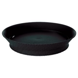 Tablecraft Round Platter Basket w/ Base, Microwave Safe, Polypropylene, 9 in, Black