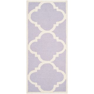 Safavieh Handmade Moroccan Cambridge Lavender/ Ivory Wool Rug (26 X 6)