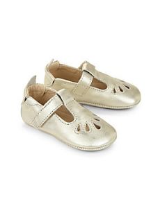Old Soles Infants Metallic Leather T Strap Flats