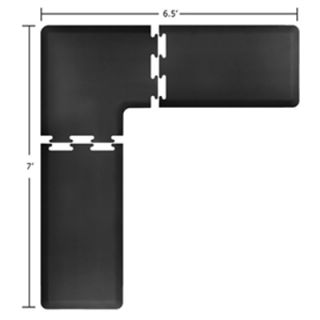 Wellness Mats L Series Puzzle Piece Collection w/ Non Slip Top & Bottom, 7x6.5x2 ft, Black