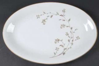 Noritake Florence (Coupe) 16 Oval Serving Platter, Fine China Dinnerware   Gree