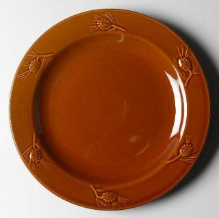 Stoney Hill Embossed Pinecone Amber Dinner Plate, Fine China Dinnerware   Raised