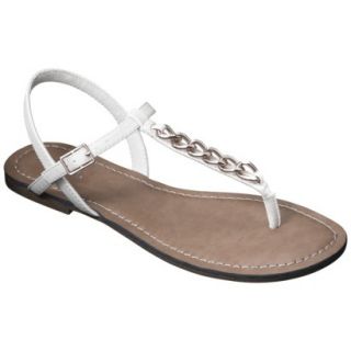 Womens Merona Tracey Chain Sandals   White 9