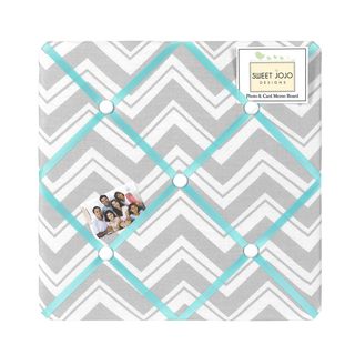 Sweet Jojo Designs Turquoise And Grey Zig Zag Bulletin Board (CottonDimensions 14 inches high x 14 inches wide)