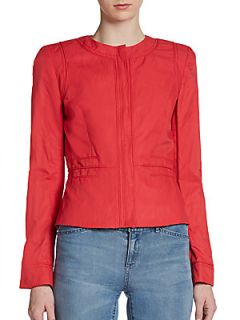 Judith Stretch Cotton Jacket   Red