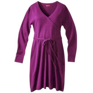 Merona Maternity Long Sleeve V Neck Sweater Dress   Purple M