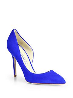 Brian Atwood Patty Suede dOrsay Pumps   Blue