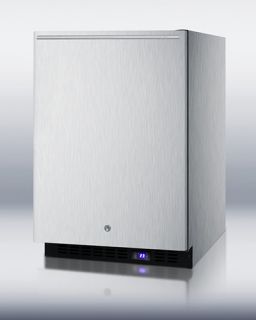 Summit Refrigeration 24 in Freezer w/ Lock, Adjustable Shelves & Horizontal Handle, Stainless, 4.9 cu ft