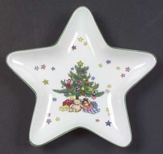 Nikko Happy Holidays Star Shaped Dish, Fine China Dinnerware   Christmas Tree W/