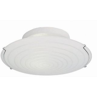 Contemporary 2 light 15 inch Semi flush White Fluorescent Ceiling Light