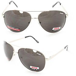 Unisex 5007 Silver Metal Aviator Sunglasses