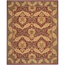 Hand hooked Chelsea Red Wool Rug (89 X 119)