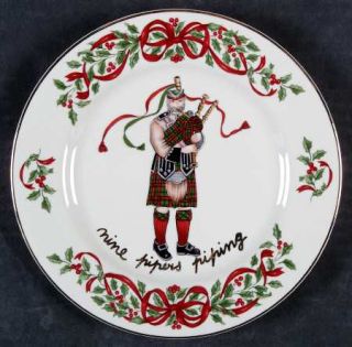 Centurion Ribbon Holly Accent Salad Plate, Fine China Dinnerware   Holly & Red R