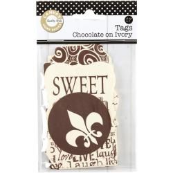 Printed Tags Assorted  Chocolate On Ivory 17/pkg
