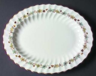 Royal Doulton Piedmont 13 Oval Serving Platter, Fine China Dinnerware   Teal,Gr