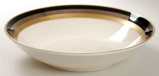 Gorham Midnight Contessa Coupe Cereal Bowl, Fine China Dinnerware   Black,Gold&P