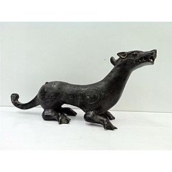 Chinese Bronze Ferret Statue