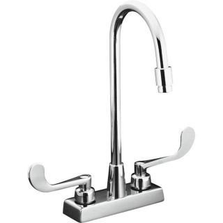 Kohler K 7305 5a cp Polished Chrome Triton Centerset Lavatory Faucet With Wristblade Lever Handles, Less Drain And Lift Rod