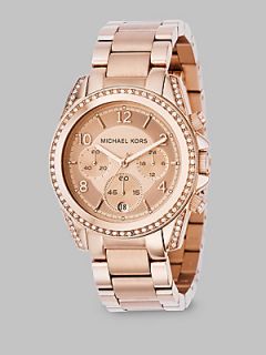 Michael Kors Blair Rose Goldtone IP Stainless Steel Chronograph Bracelet Watch  