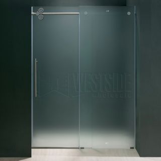 Vigo Industries VG6041CHMT6074L Shower Enclosure, 60 Frameless Shower Door 3/8 Left Frosted/Chrome