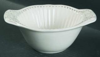 American Atelier Baroque Lugged Soup Bowl, Fine China Dinnerware   White, Emboss